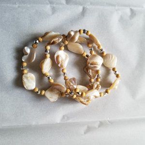 Bead and Shell Trio bracelet set - BNWOT